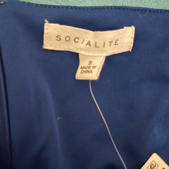 Socialite Blue Strapless High-Low Cocktail Dress - Picture 5 of 7